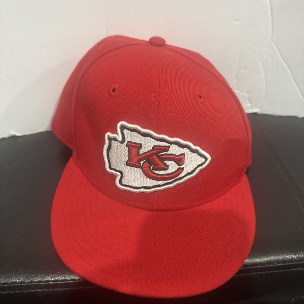 New Era Kansas City Chiefs 59FIFTY Fitted Cap Red NFL Size 7 Hat Chiefs Logo